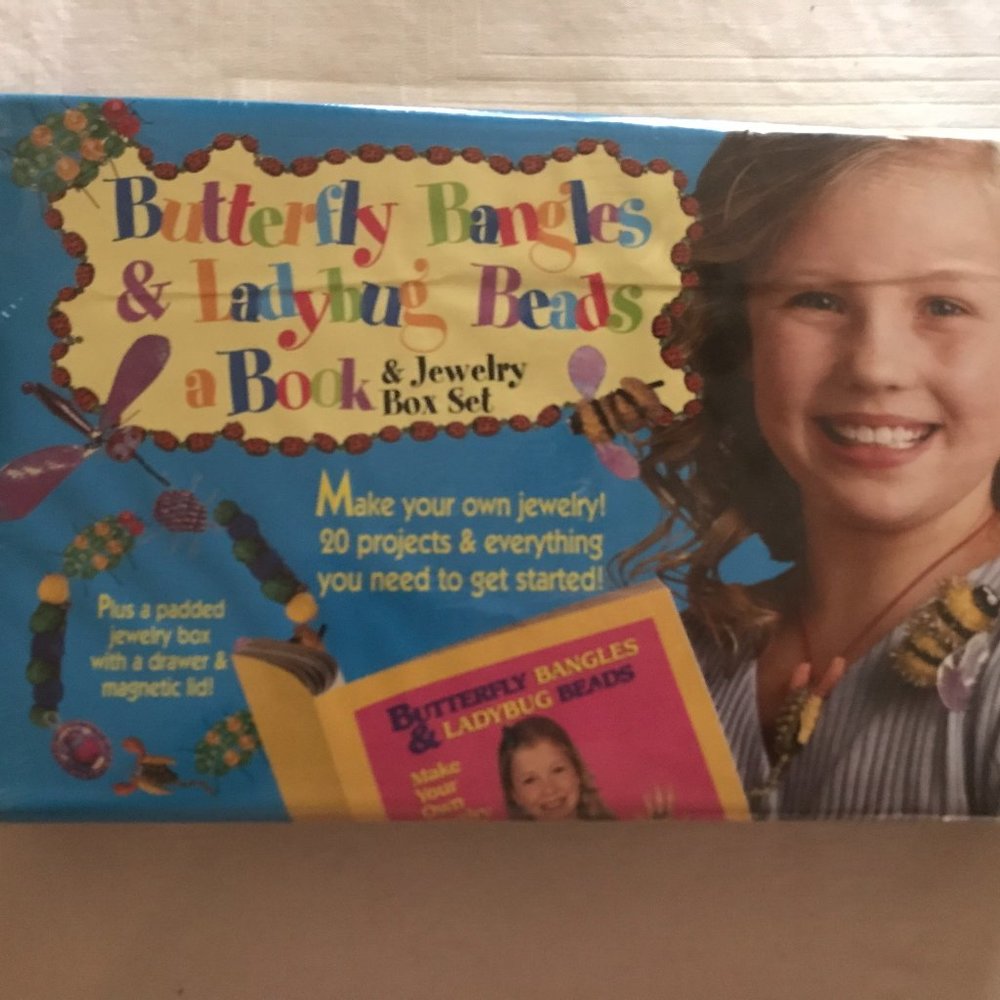 Childrens Butterfly Bangles & Ladybug Beads Jewelry Kit New